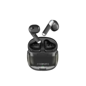 Promate TransPods High‑Definition Transparent TWS Earbuds - Black
