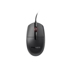 Promate Ergonomic Design Wired Optical Mouse CM-1200 - Black